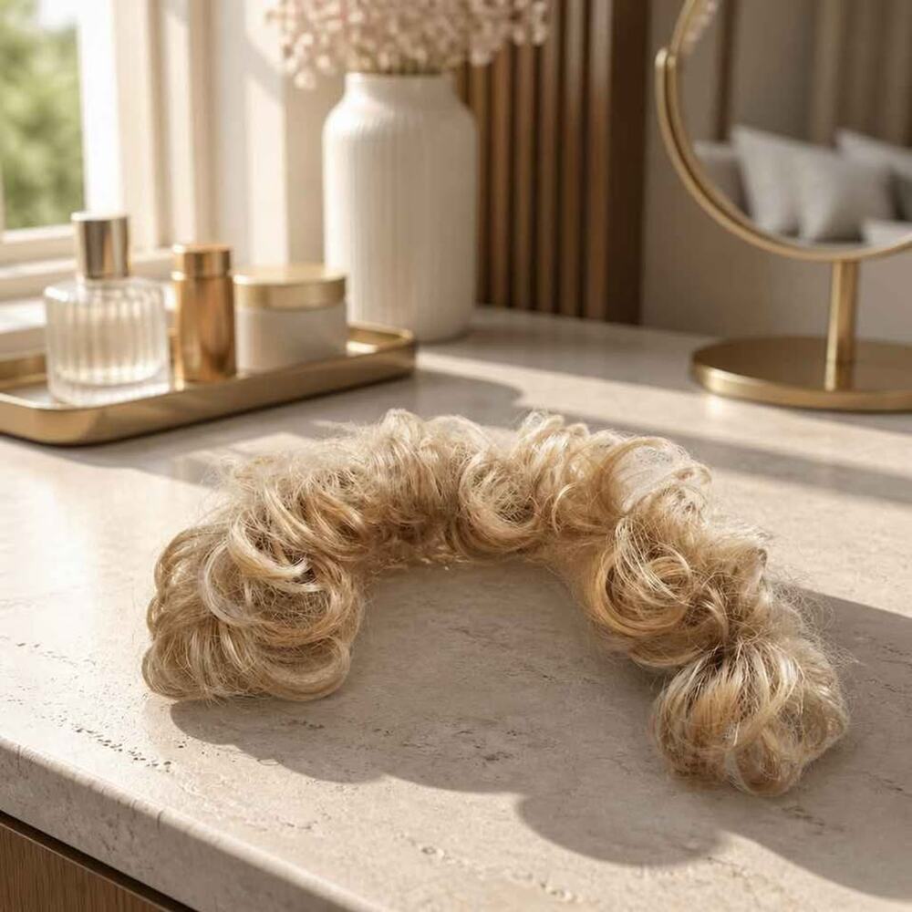 Blonde Curly Hair Extension Scrunchie or hairband